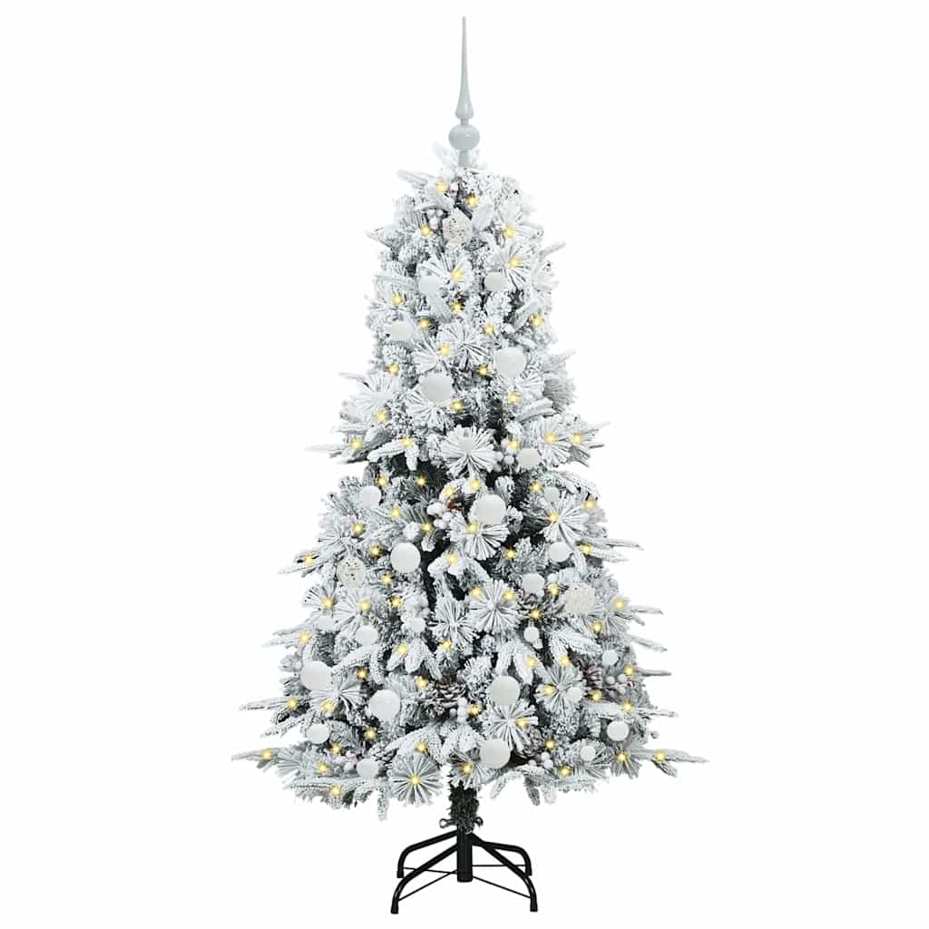 Albero di Natale Artificiale con Rami Pieghevoli Bianco 150 cm