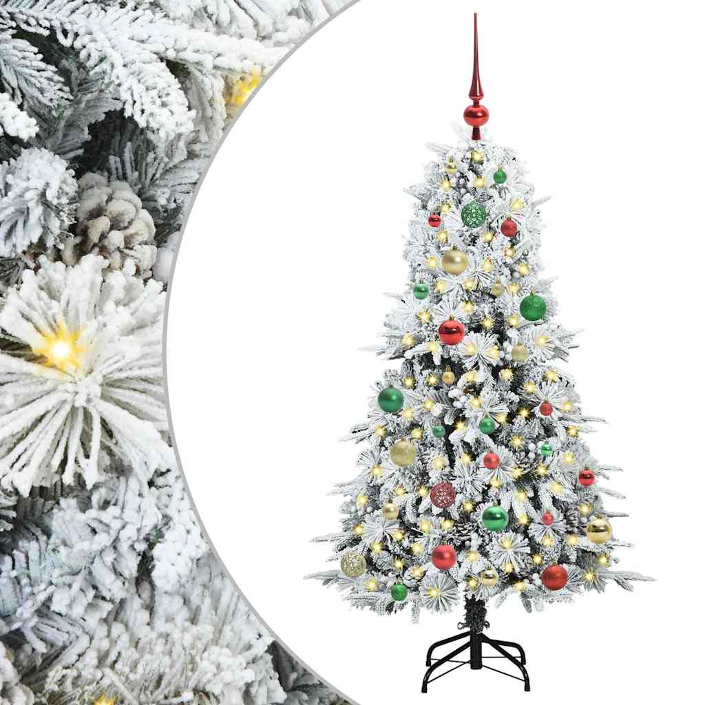 Albero di Natale Artificiale con Rami Pieghevoli Bianco 150 cm