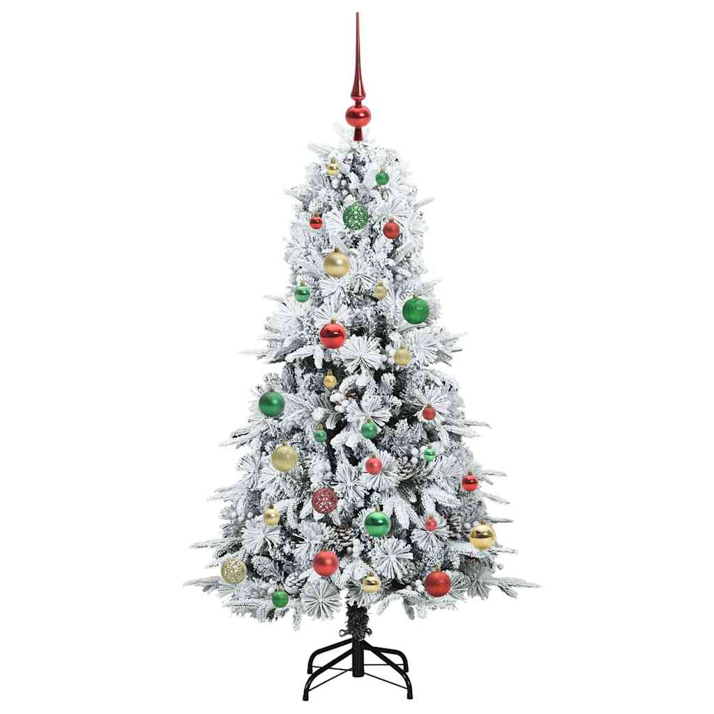 Albero di Natale Artificiale con Rami Pieghevoli Bianco 150 cm