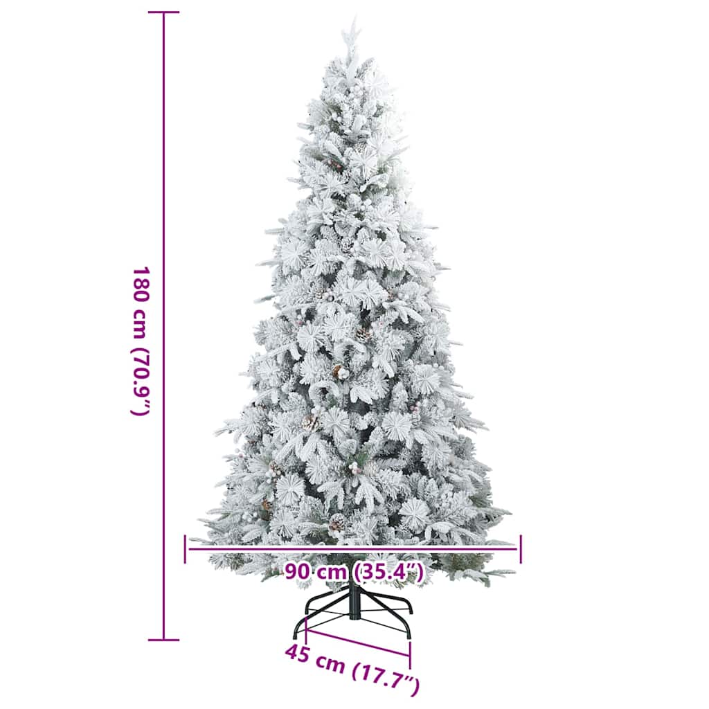 Albero di Natale Artificiale con Rami Pieghevoli Bianco 180 cm