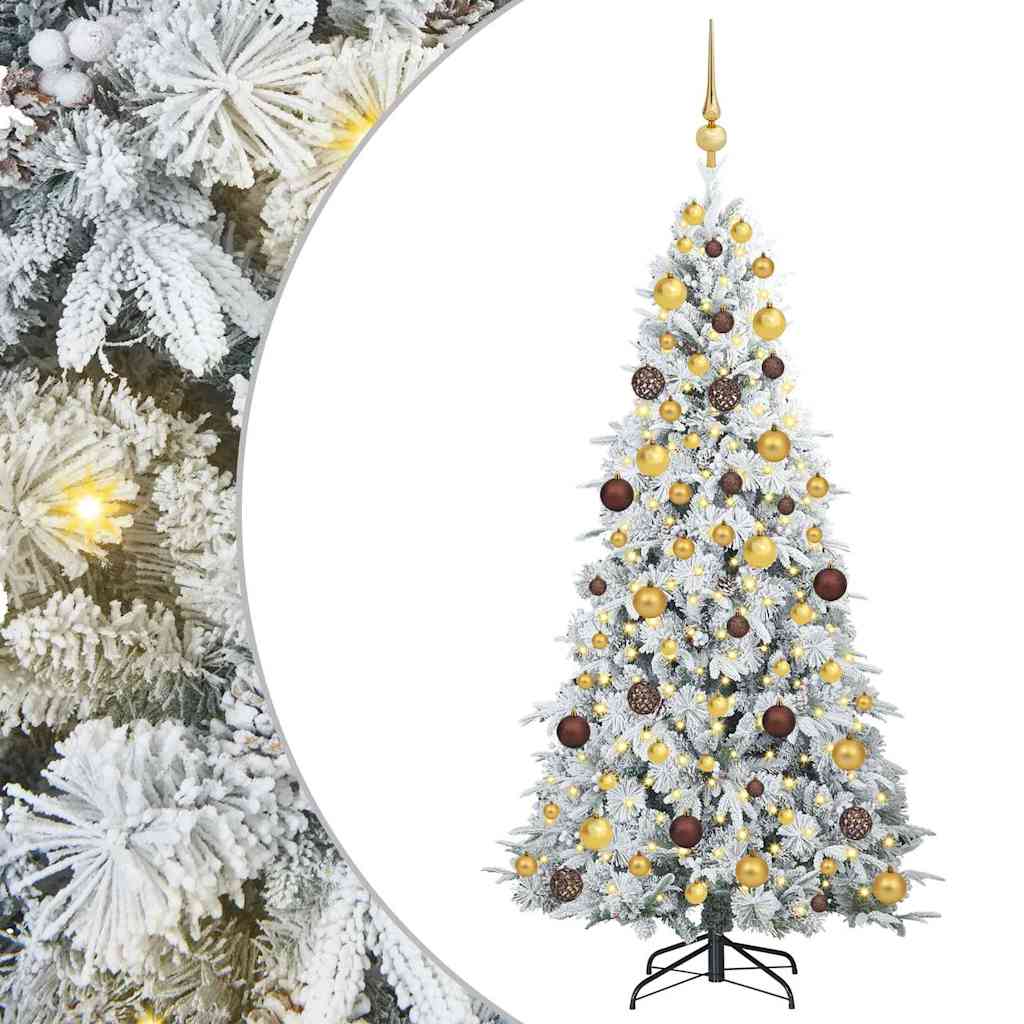 Albero di Natale Artificiale con Rami Pieghevoli Bianco 180 cm