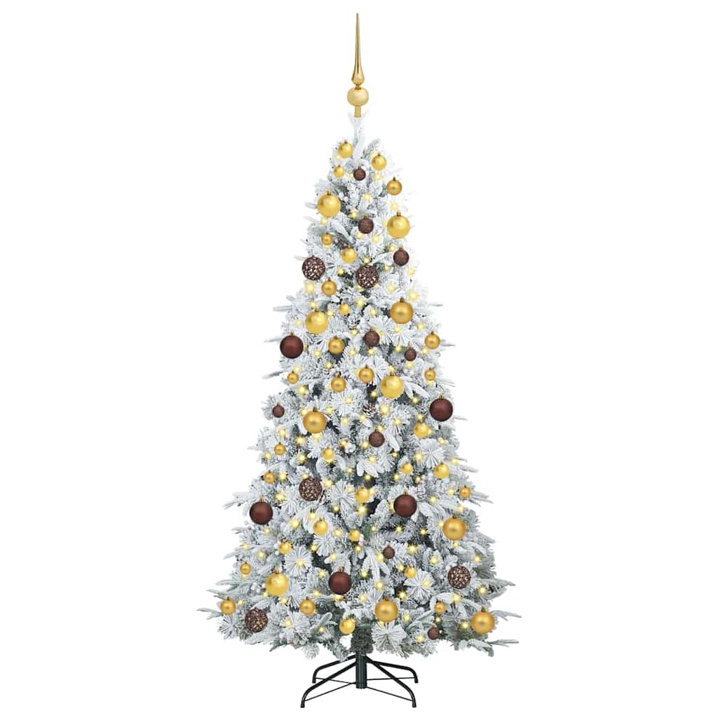 Albero di Natale Artificiale con Rami Pieghevoli Bianco 180 cm