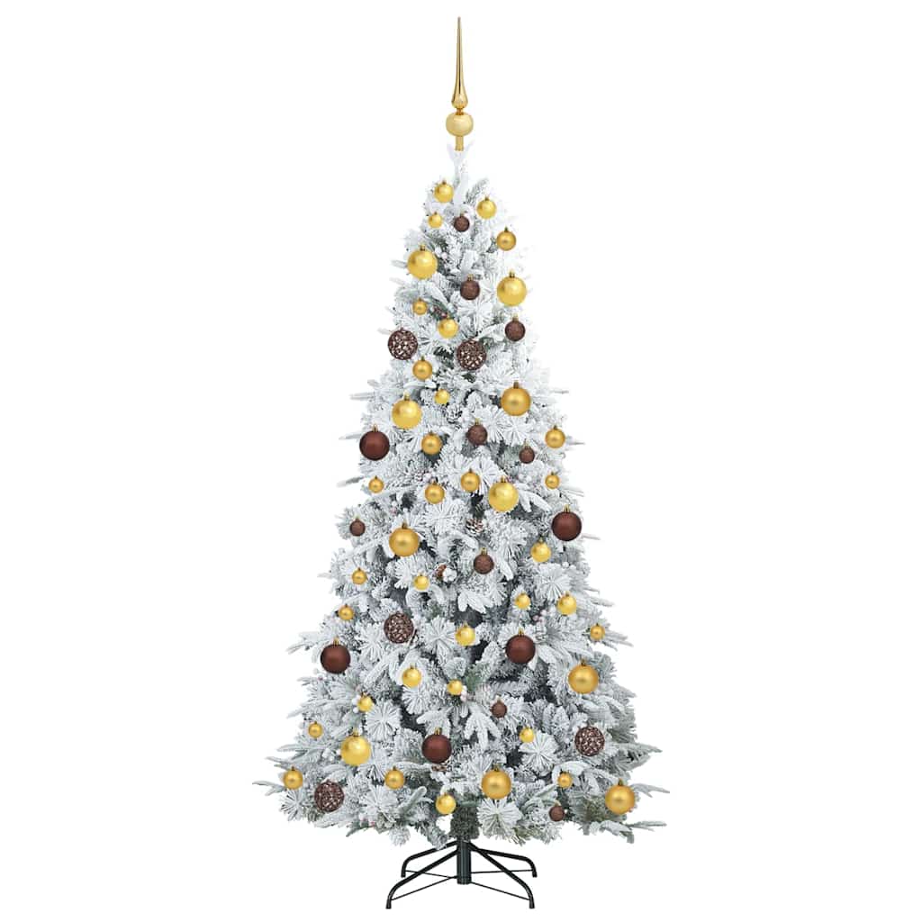 Albero di Natale Artificiale con Rami Pieghevoli Bianco 180 cm
