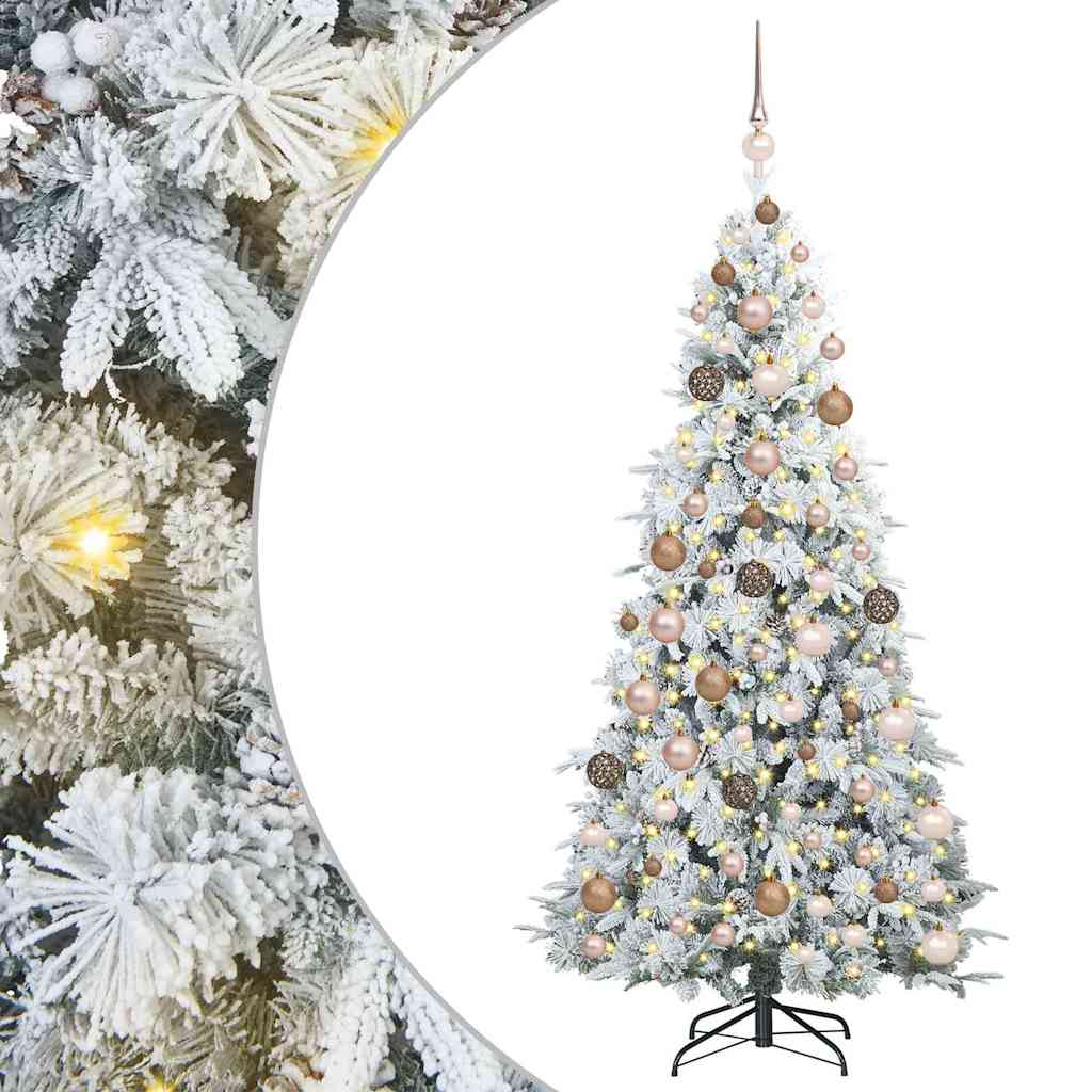 Albero di Natale Artificiale con Rami Pieghevoli Bianco 180 cm