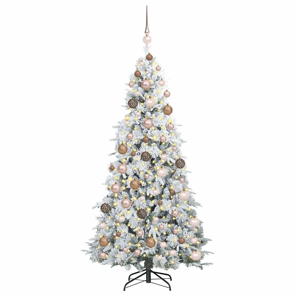 Albero di Natale Artificiale con Rami Pieghevoli Bianco 180 cm
