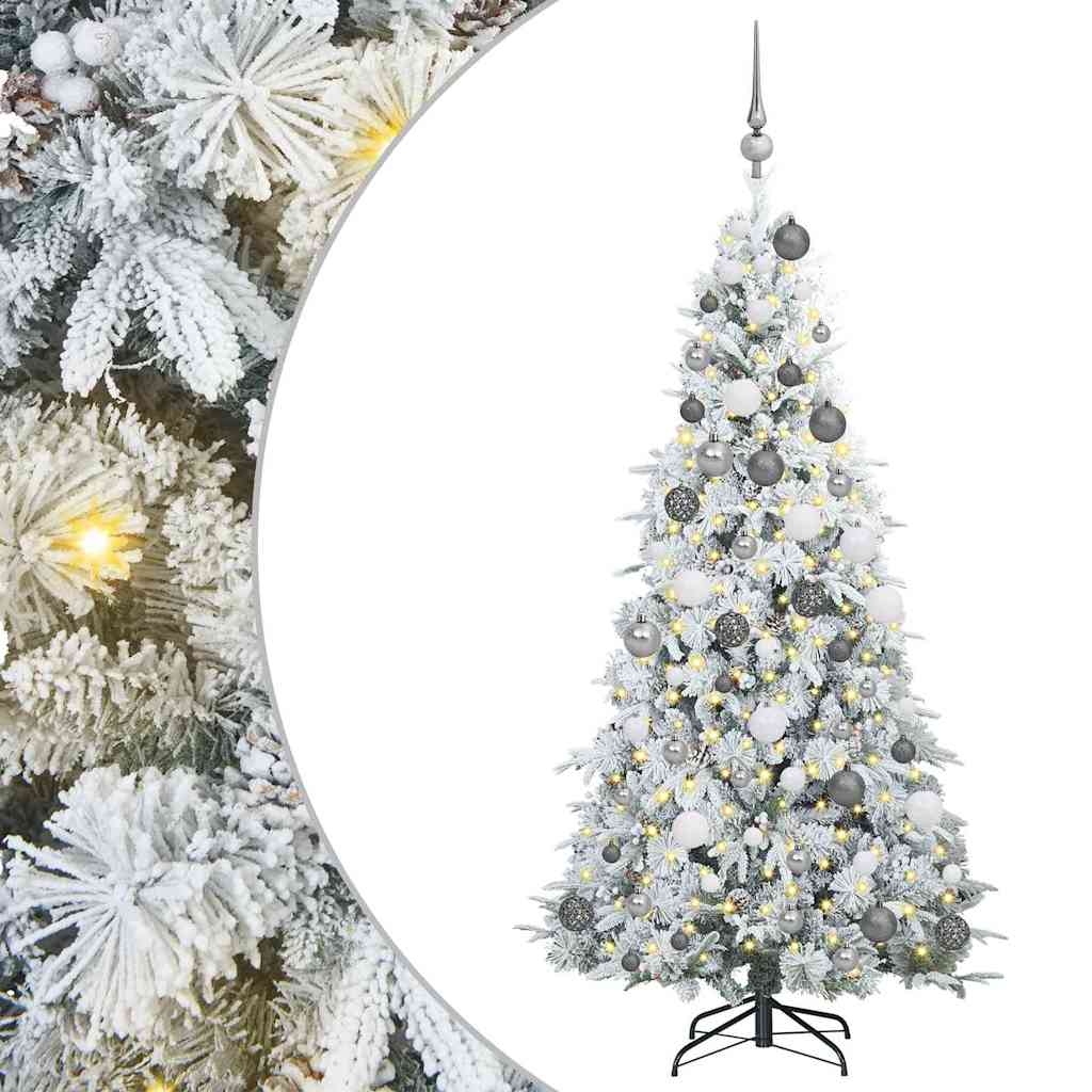 Albero di Natale Artificiale con Rami Pieghevoli Bianco 180 cm