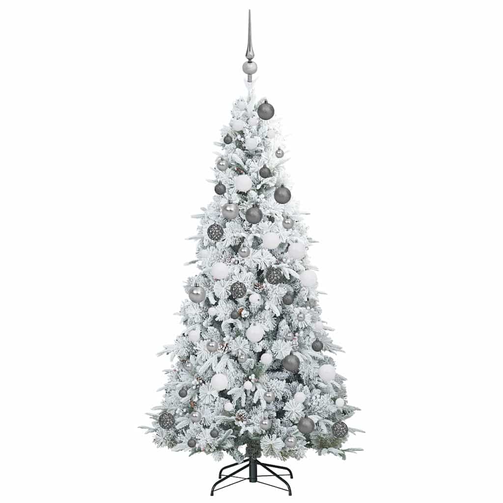 Albero di Natale Artificiale con Rami Pieghevoli Bianco 180 cm