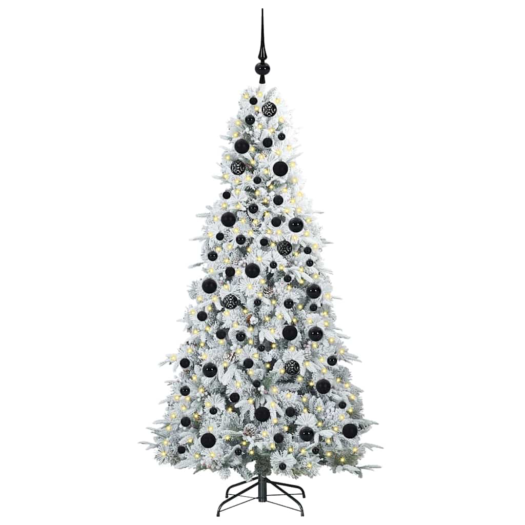 Albero di Natale Artificiale con Rami Pieghevoli Bianco 180 cm