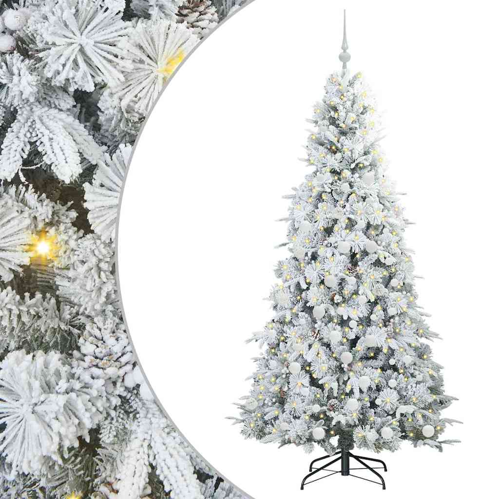 Albero di Natale Artificiale con Rami Pieghevoli Bianco 180 cm