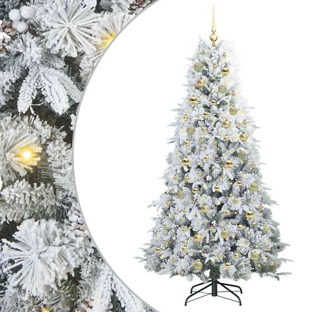 Albero di Natale Artificiale con Rami Pieghevoli Bianco 180 cm