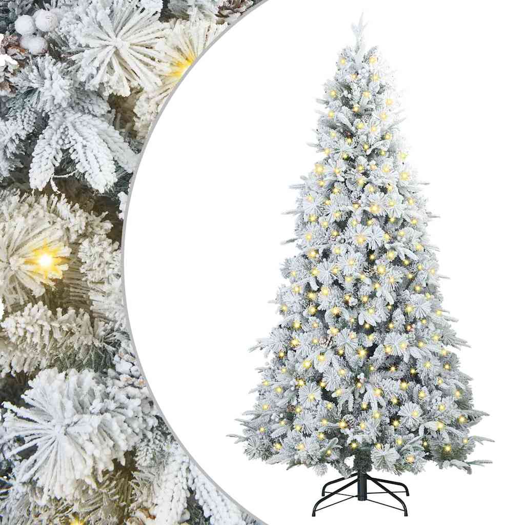 Albero di Natale Artificiale con Rami Pieghevoli Bianco 210 cm