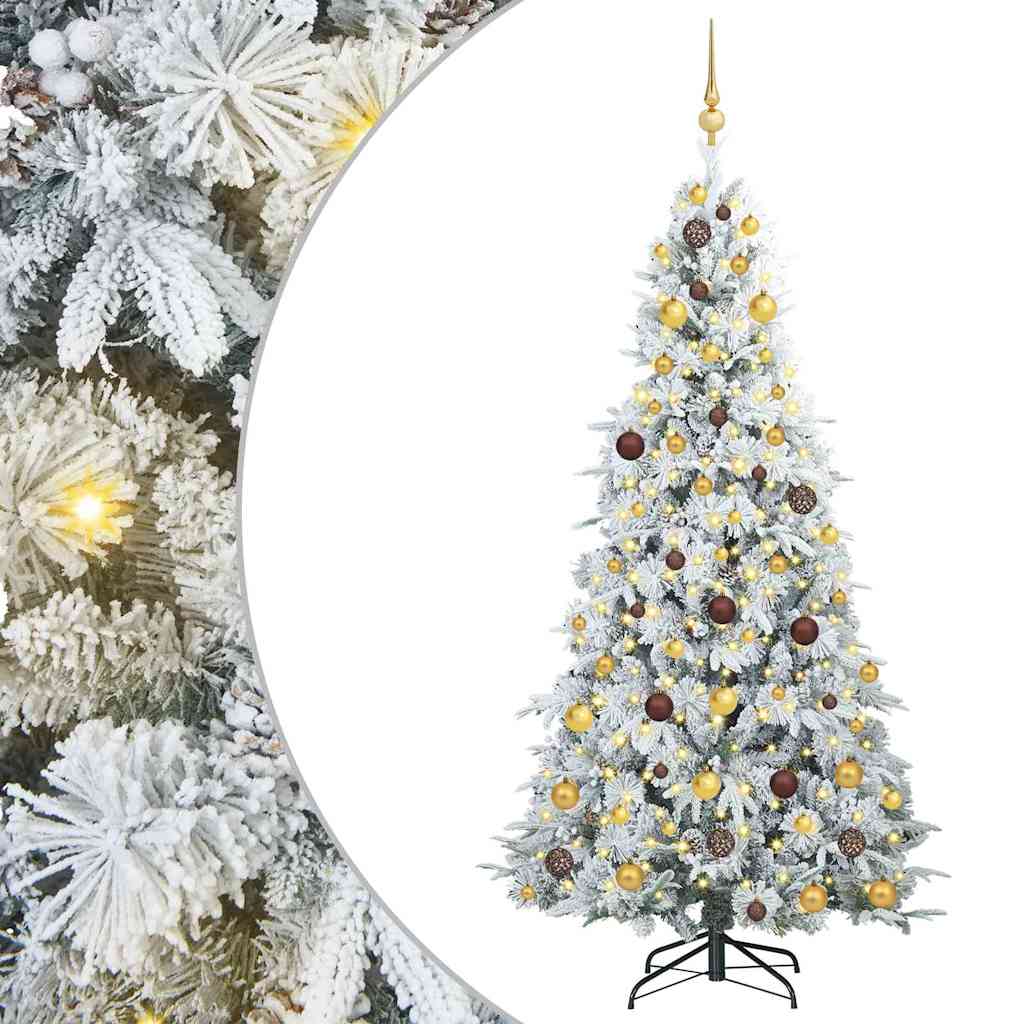 Albero di Natale Artificiale con Rami Pieghevoli Bianco 210 cm