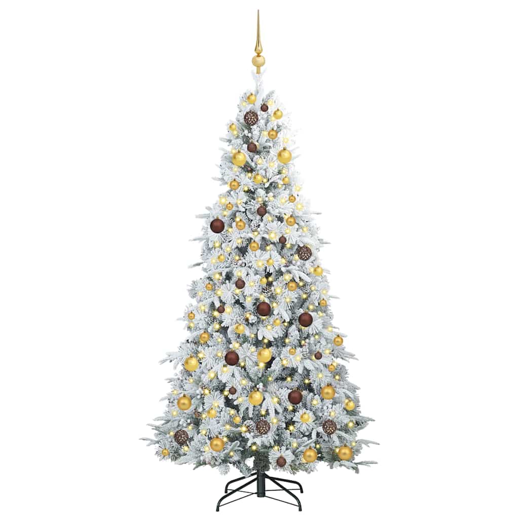 Albero di Natale Artificiale con Rami Pieghevoli Bianco 210 cm