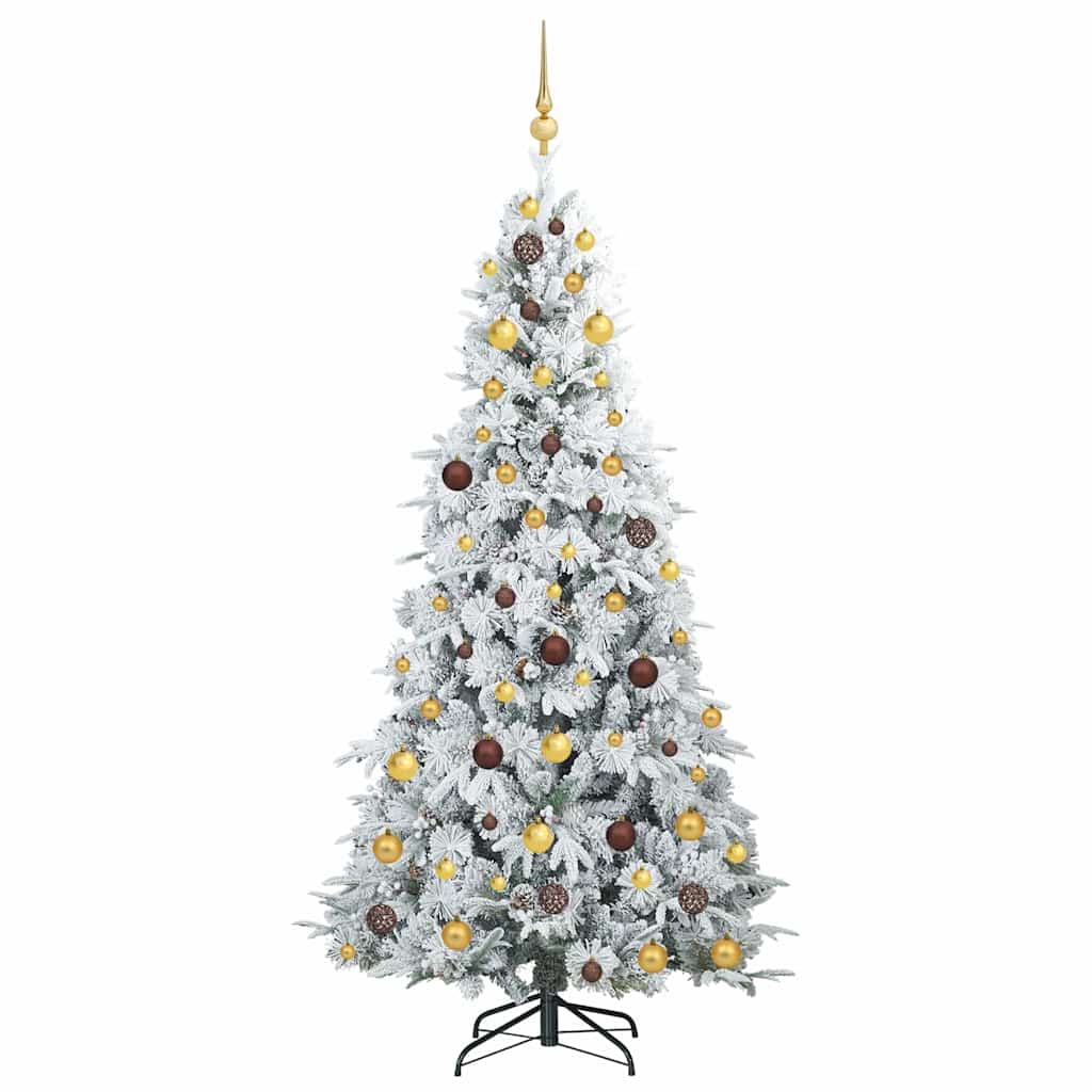 Albero di Natale Artificiale con Rami Pieghevoli Bianco 210 cm
