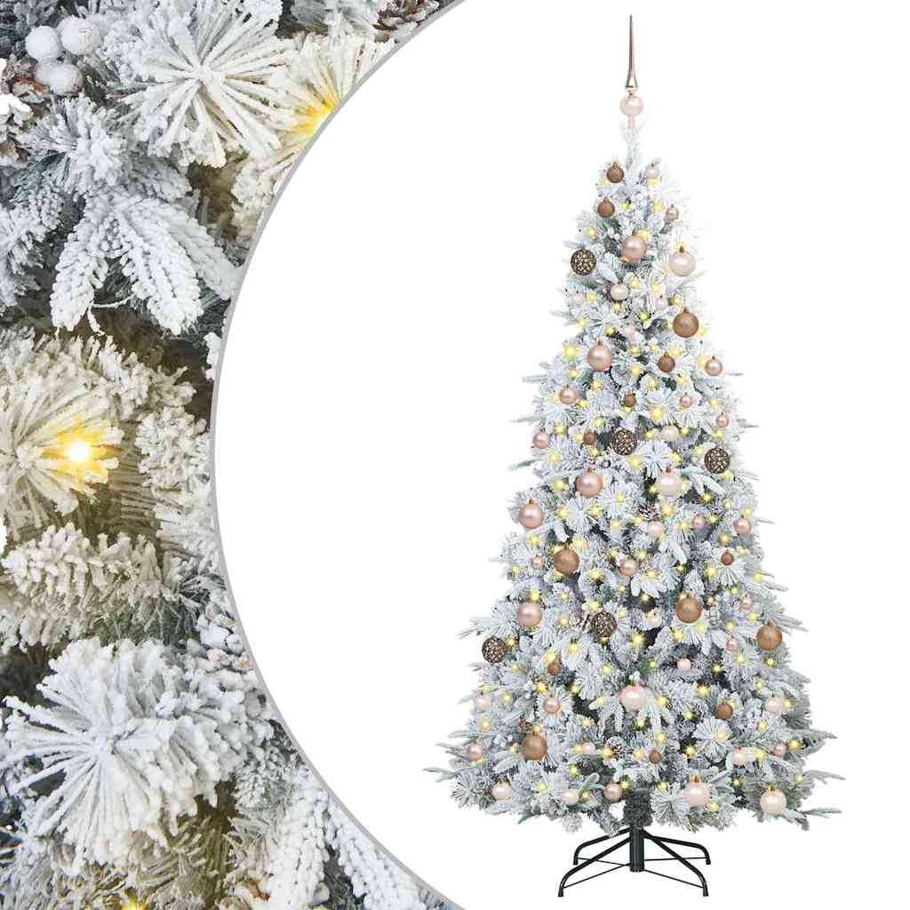 Albero di Natale Artificiale con Rami Pieghevoli Bianco 210 cm