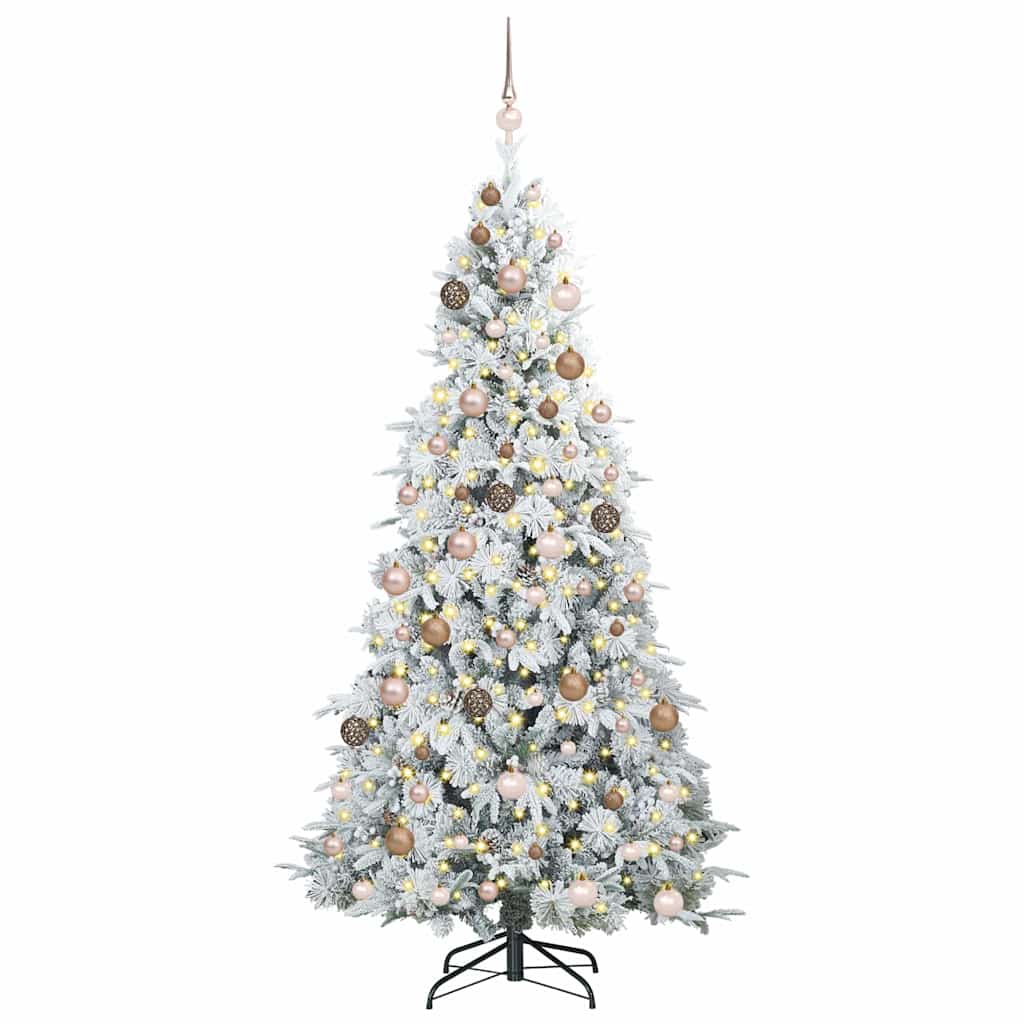 Albero di Natale Artificiale con Rami Pieghevoli Bianco 210 cm