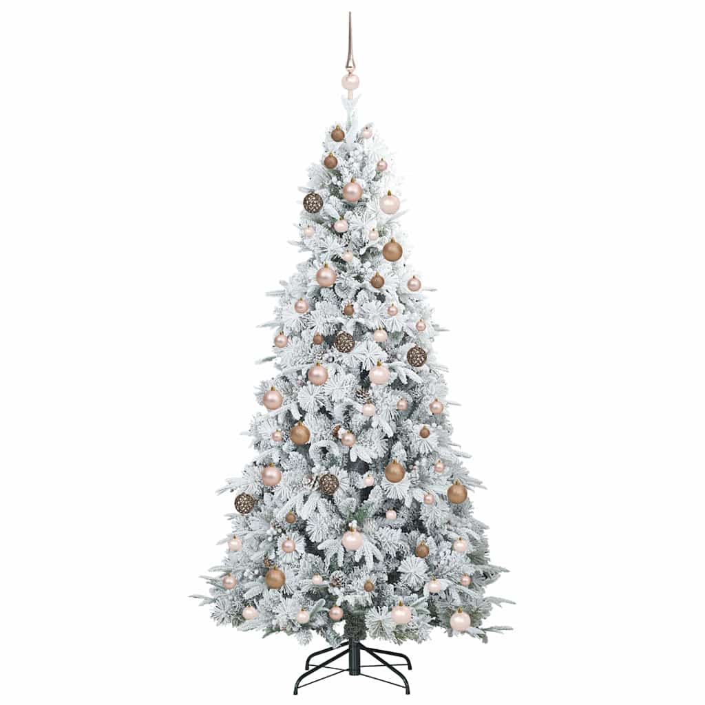 Albero di Natale Artificiale con Rami Pieghevoli Bianco 210 cm