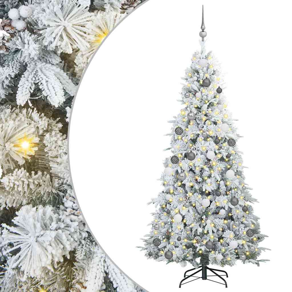 Albero di Natale Artificiale con Rami Pieghevoli Bianco 210 cm