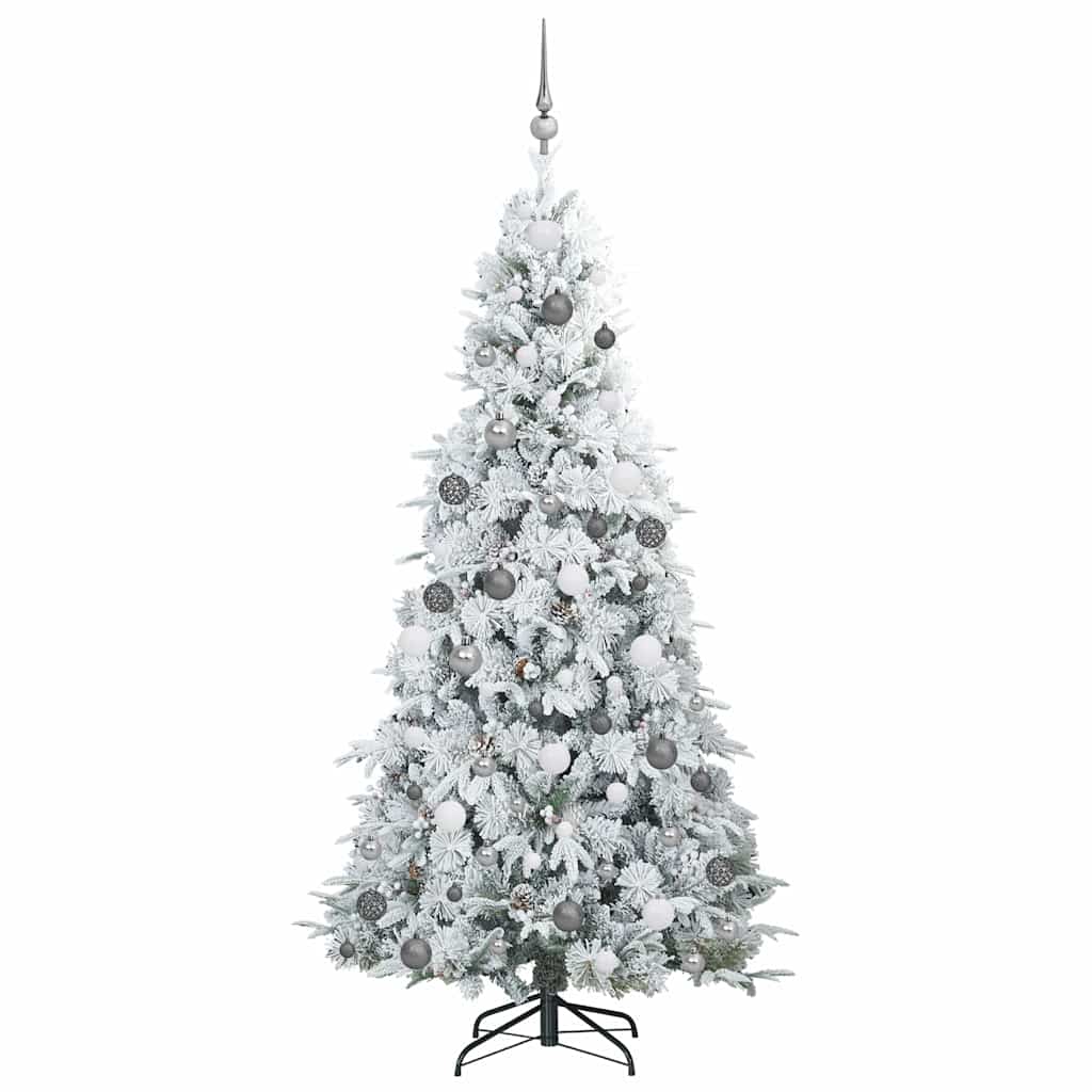 Albero di Natale Artificiale con Rami Pieghevoli Bianco 210 cm