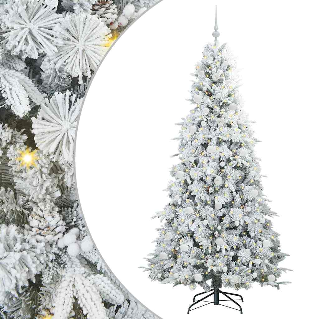 Albero di Natale Artificiale con Rami Pieghevoli Bianco 210 cm