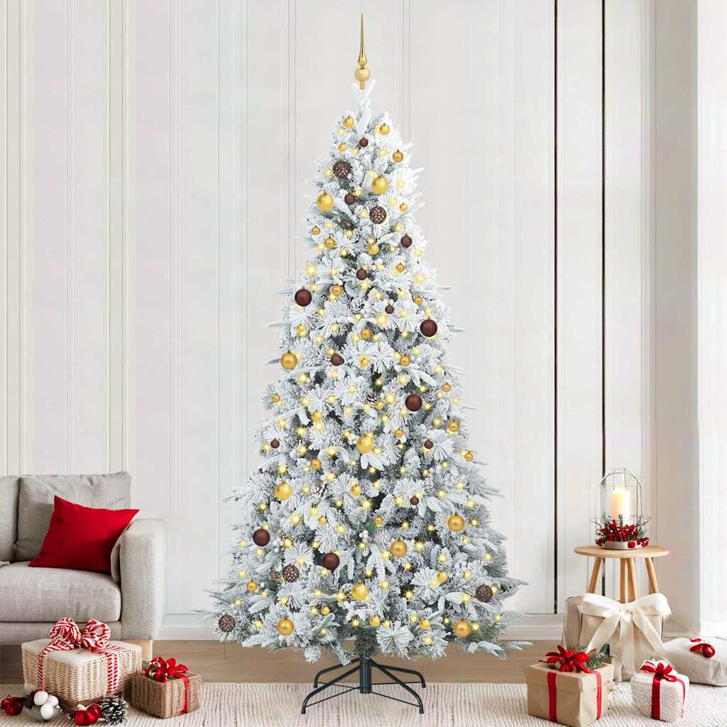 Albero di Natale Artificiale con Rami Pieghevoli Bianco 240 cm