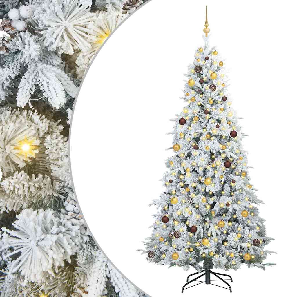 Albero di Natale Artificiale con Rami Pieghevoli Bianco 240 cm