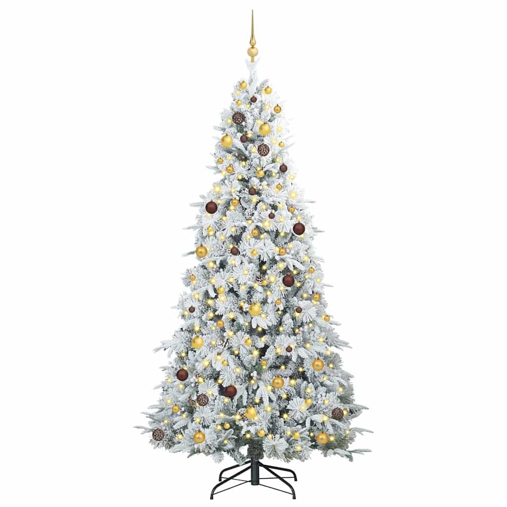 Albero di Natale Artificiale con Rami Pieghevoli Bianco 240 cm