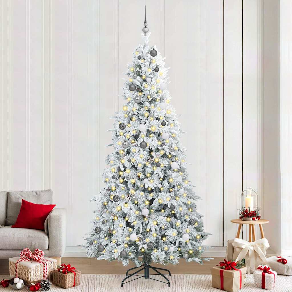 Albero di Natale Artificiale con Rami Pieghevoli Bianco 240 cm
