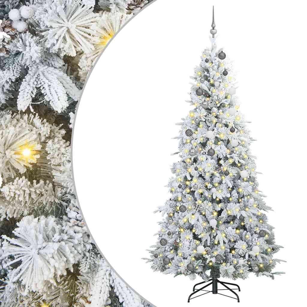 Albero di Natale Artificiale con Rami Pieghevoli Bianco 240 cm