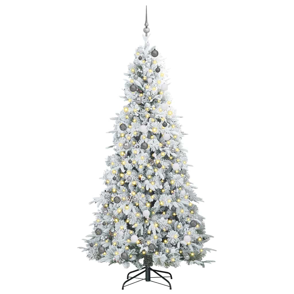 Albero di Natale Artificiale con Rami Pieghevoli Bianco 240 cm