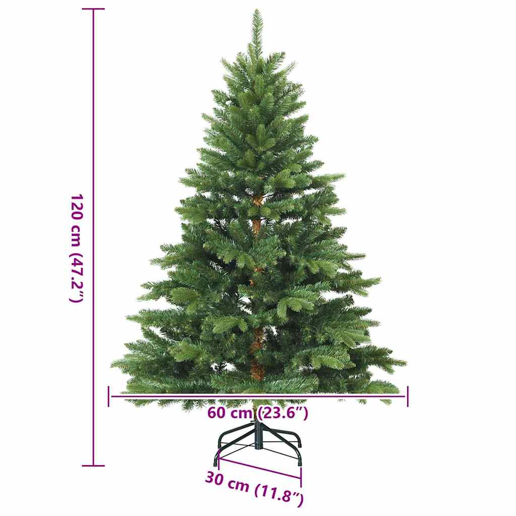 Albero di Natale artificiale con 150 LED Verde 120 cm PE e PVC