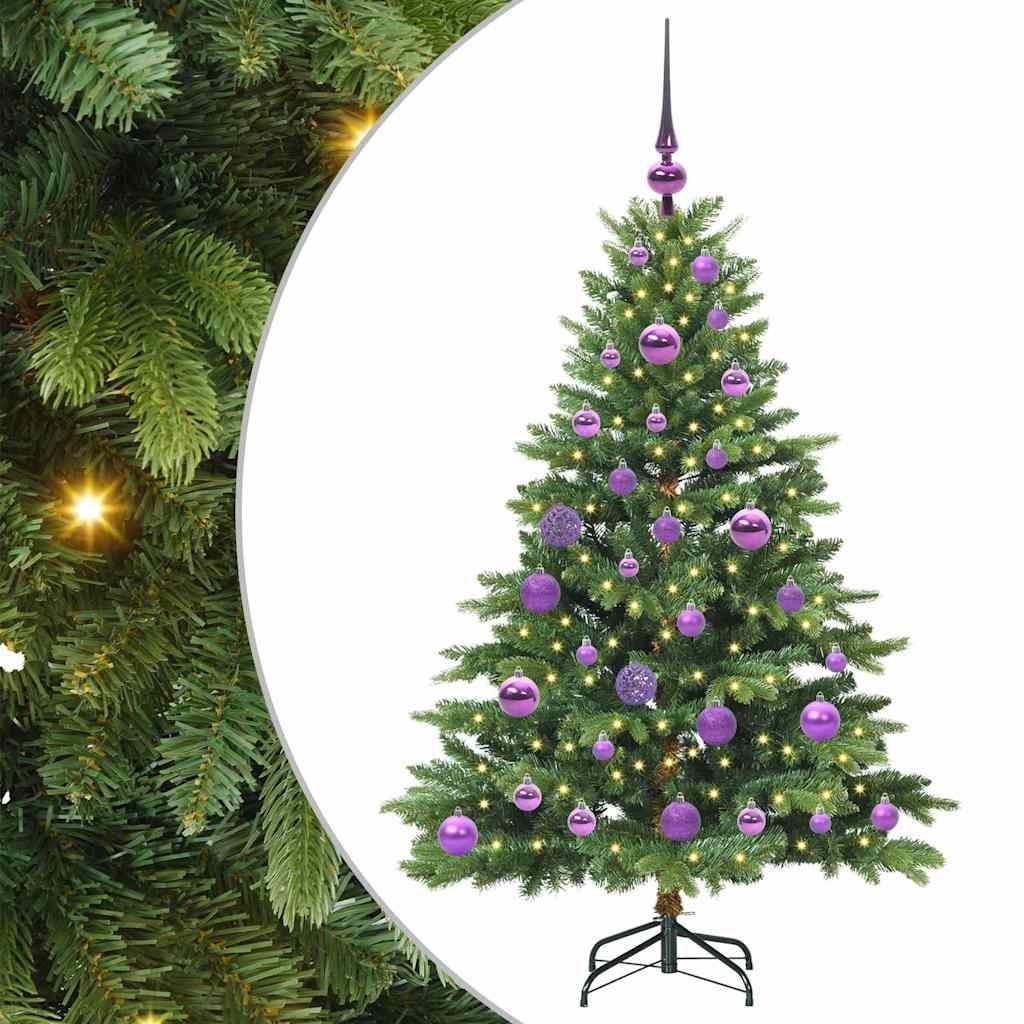 Albero di Natale artificiale con 150 LED Verde 120 cm PE e PVC