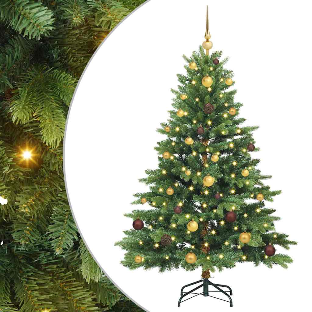 Albero di Natale artificiale con 150 LED Verde 150 cm PE e PVC