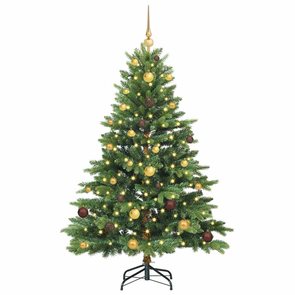 Albero di Natale artificiale con 150 LED Verde 150 cm PE e PVC