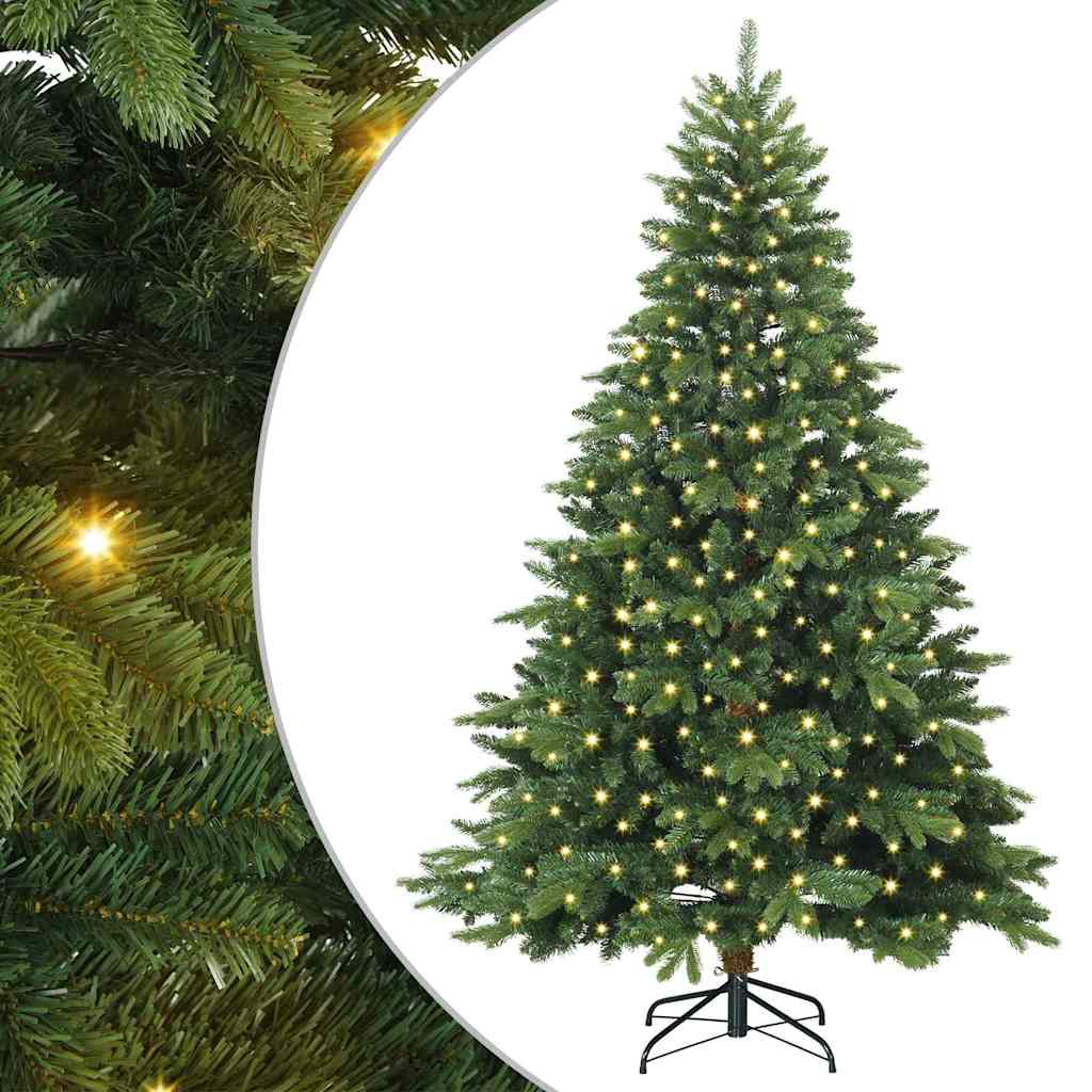 Albero di Natale artificiale con 300 LED Verde 180 cm PE e PVC
