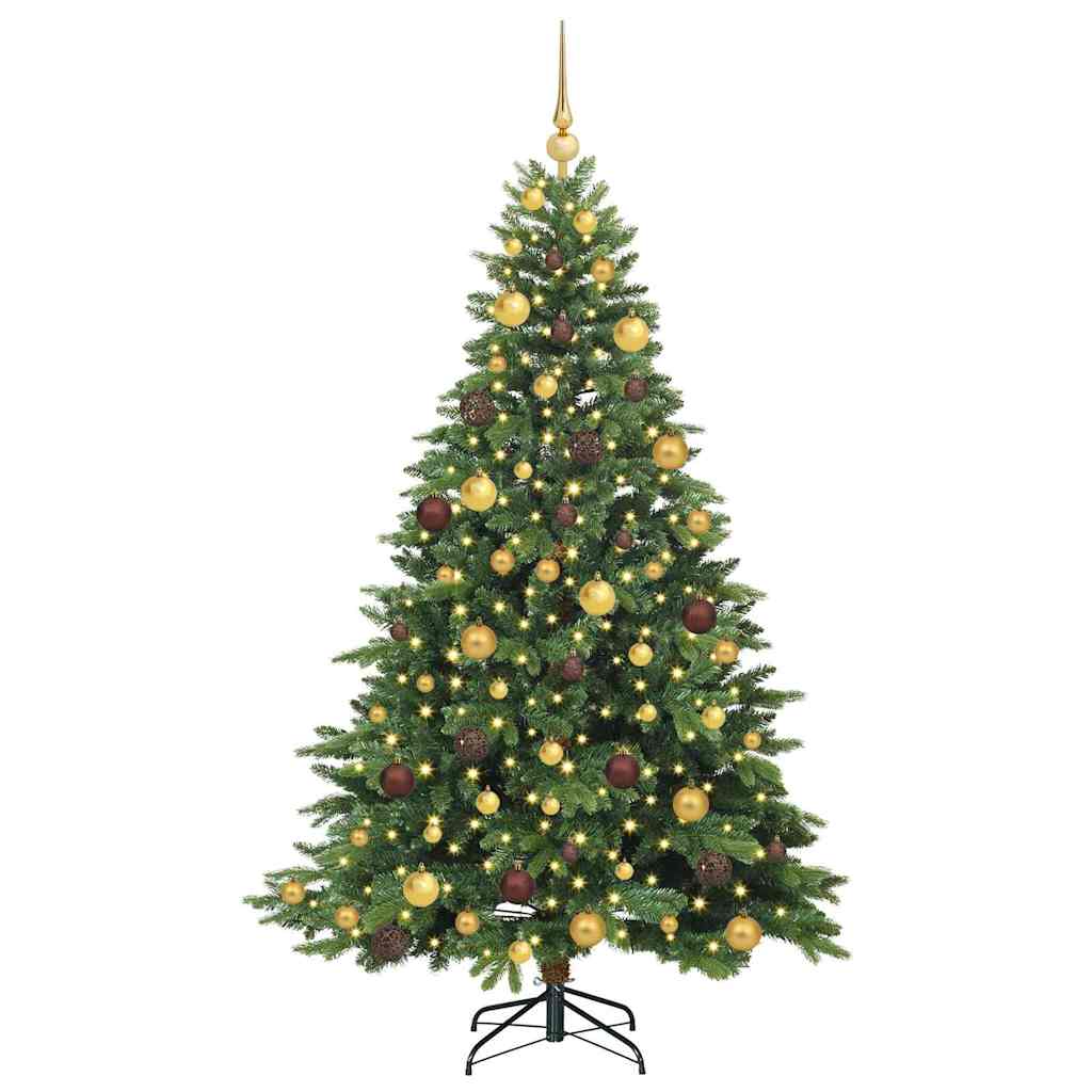 Albero di Natale artificiale con 300 LED Verde 180 cm PE e PVC