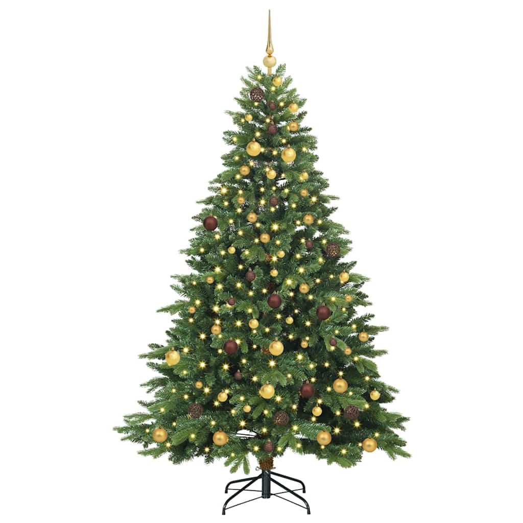 Albero di Natale artificiale con 300 LED Verde 210 cm PE e PVC