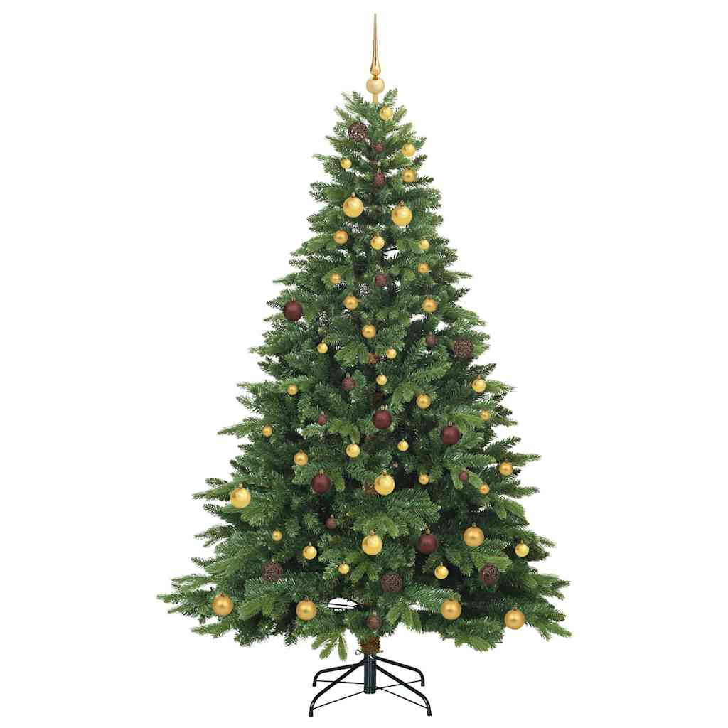 Albero di Natale artificiale con 300 LED Verde 210 cm PE e PVC