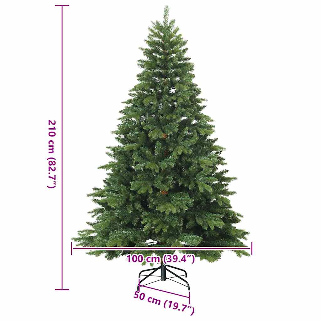 Albero di Natale artificiale con 300 LED Verde 210 cm PE e PVC