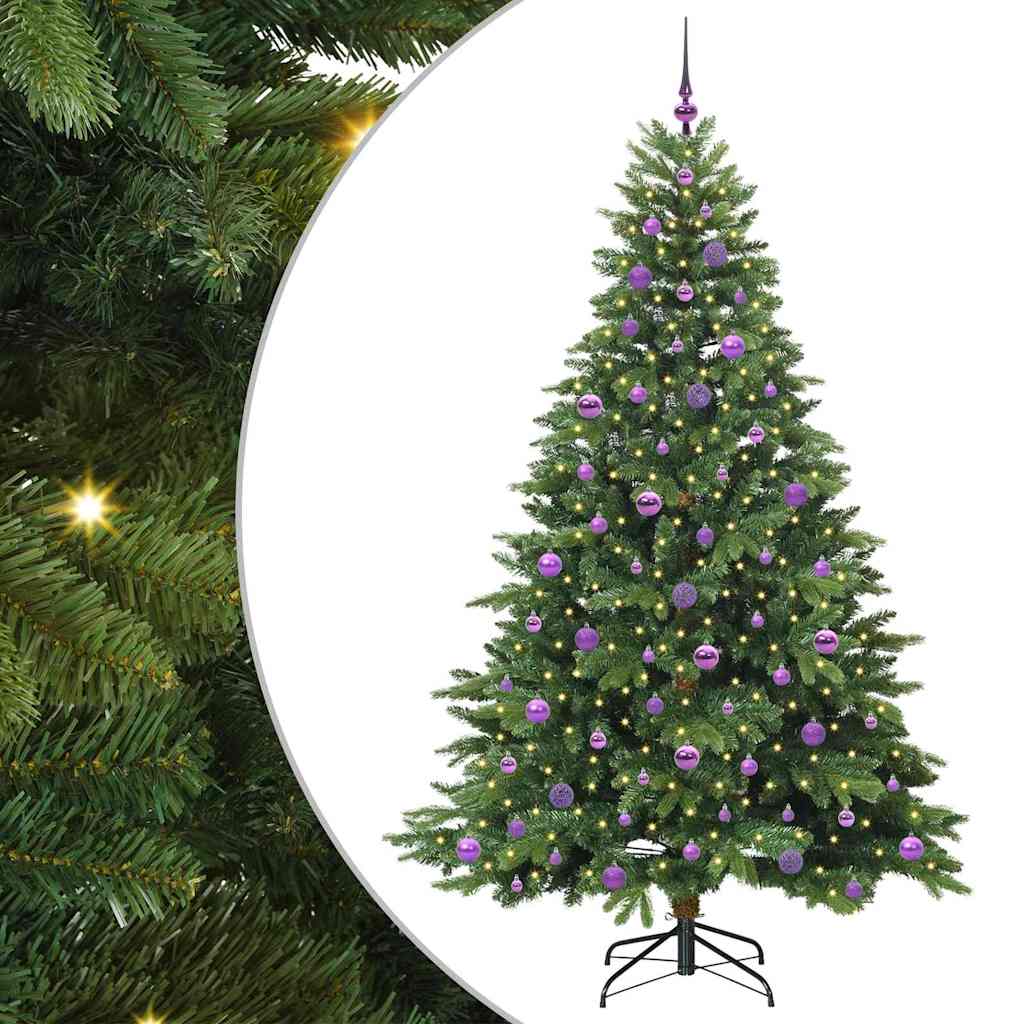 Albero di Natale artificiale con 300 LED Verde 210 cm PE e PVC