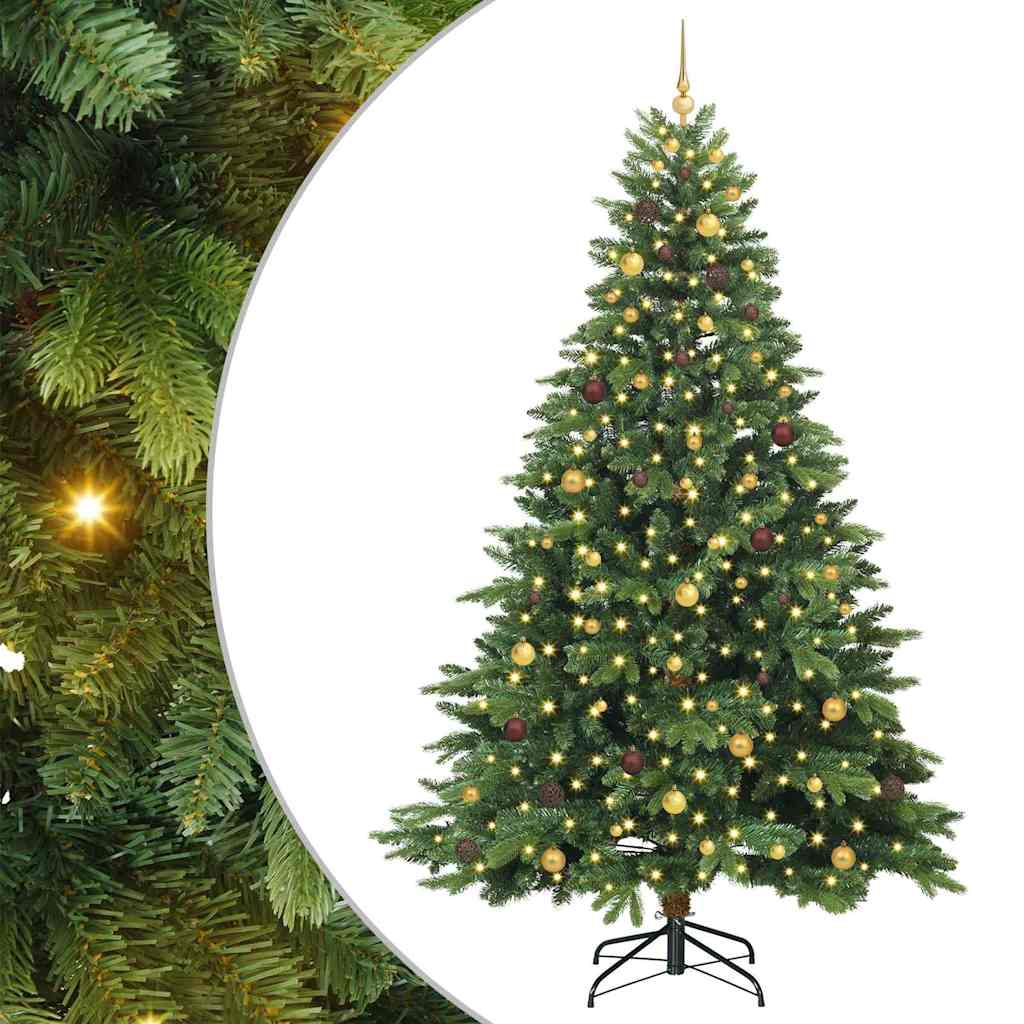Albero di Natale artificiale con 300 LED Verde 240 cm PE e PVC