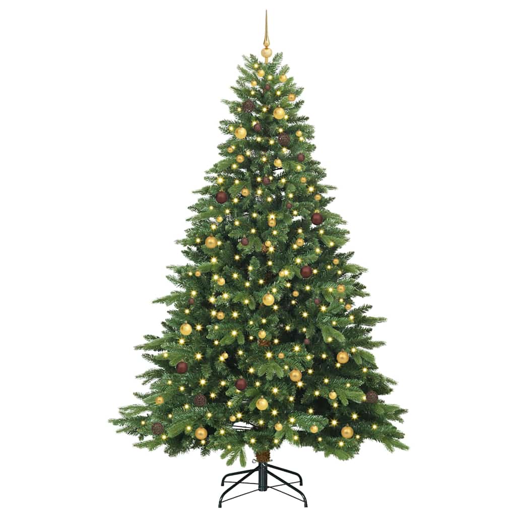 Albero di Natale artificiale con 300 LED Verde 240 cm PE e PVC