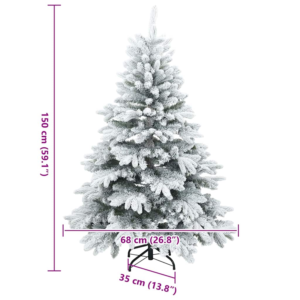 Albero di Natale artificiale con 150 LED Bianco 150 cm PE e PVC