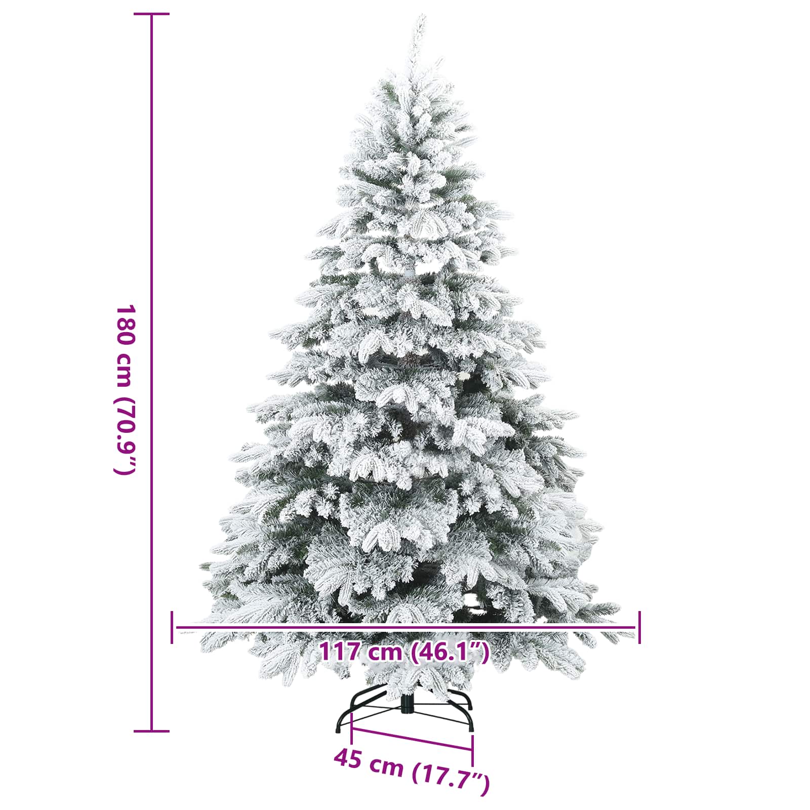Albero di Natale artificiale con 300 LED Bianco 180 cm PE e PVC