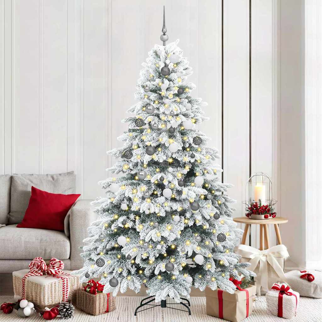 Albero di Natale artificiale con 300 LED Bianco 210 cm PE e PVC