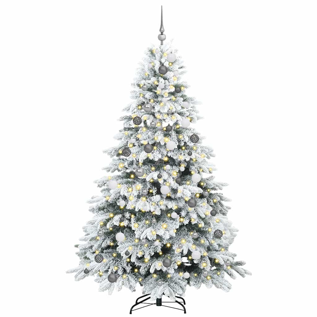 Albero di Natale artificiale con 300 LED Bianco 210 cm PE e PVC