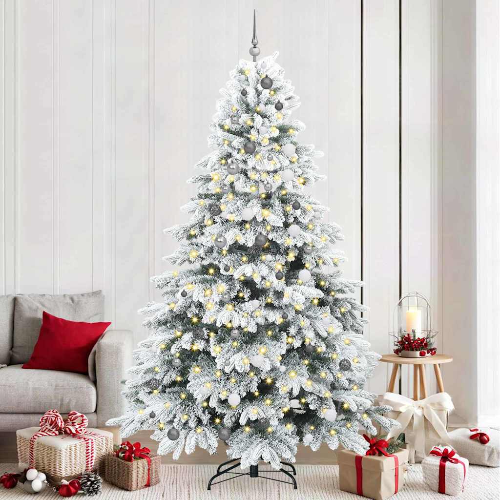 Albero di Natale artificiale con 300 LED Bianco 240 cm PE e PVC
