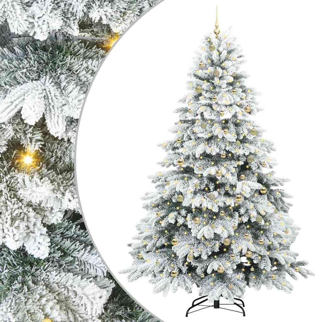 Albero di Natale artificiale con 300 LED Bianco 240 cm PE e PVC