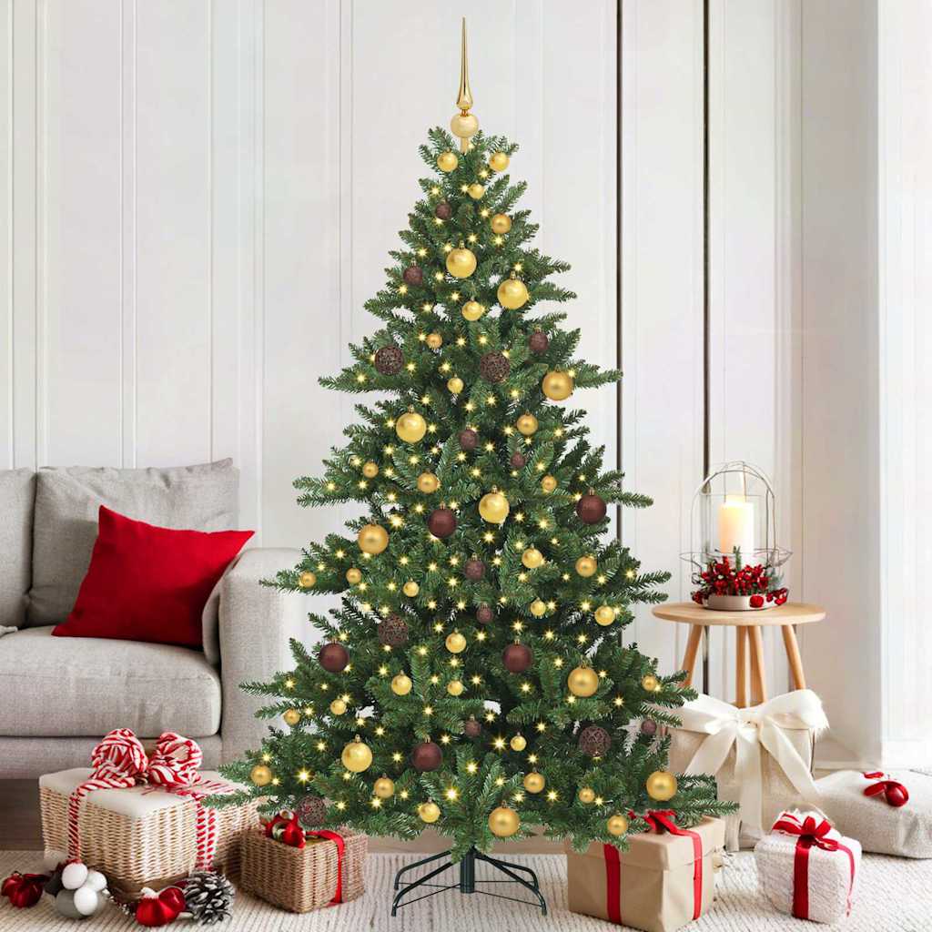 Albero di Natale Artificiale con Rami Pieghevoli Verde 180 cm