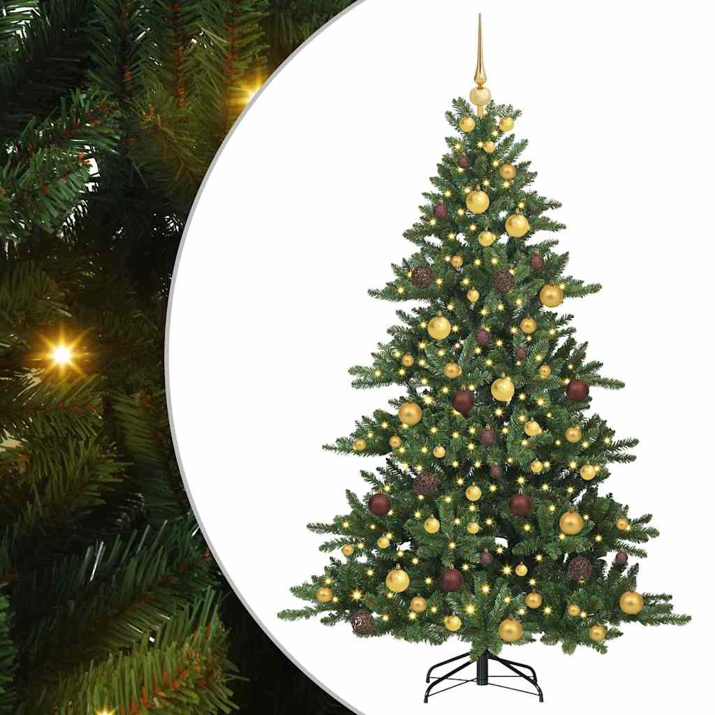 Albero di Natale Artificiale con Rami Pieghevoli Verde 180 cm